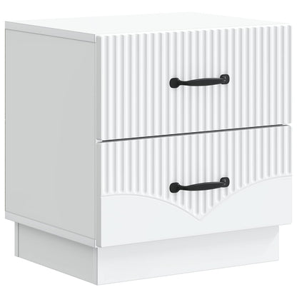 Nattduksbord 2 pcs Vit 43 x 34,5 x 44,5 cm Konstruerat trä