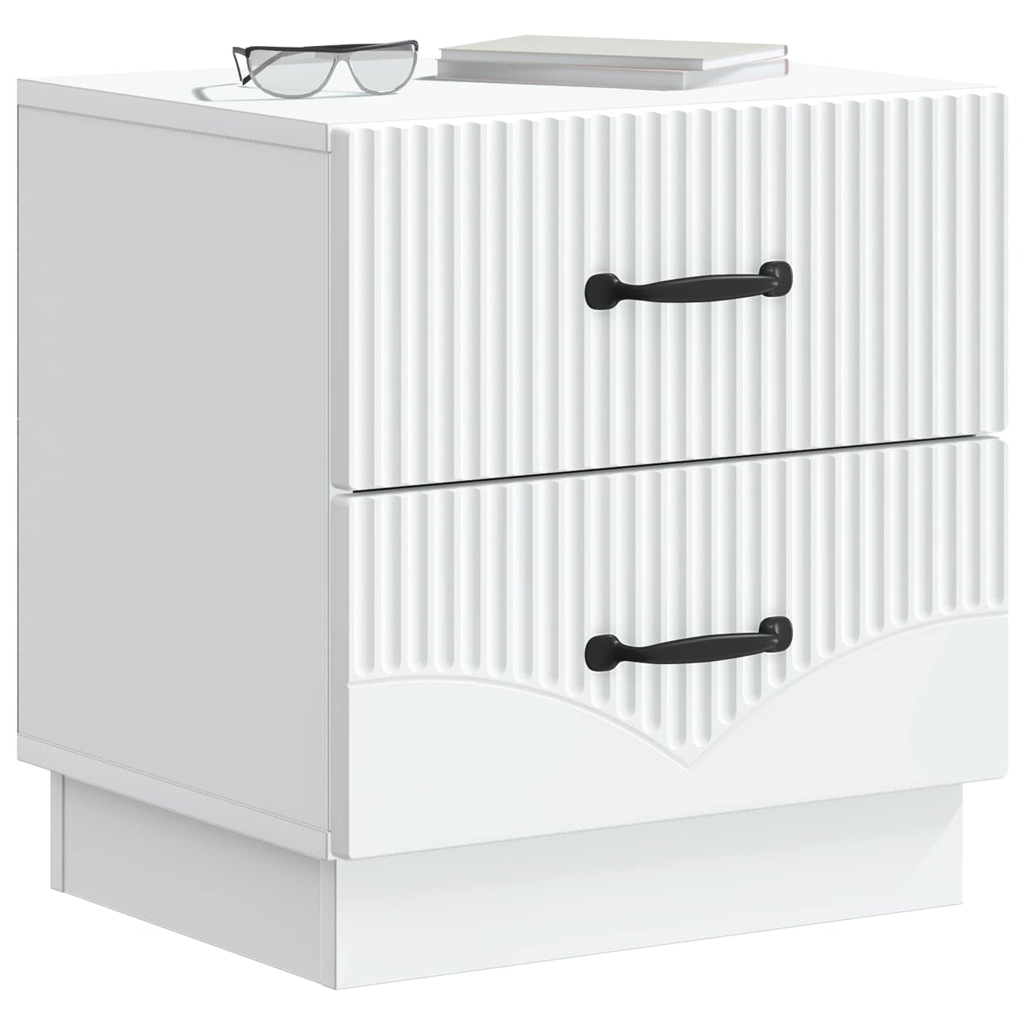 Nattduksbord 2 pcs Vit 43 x 34,5 x 44,5 cm Konstruerat trä