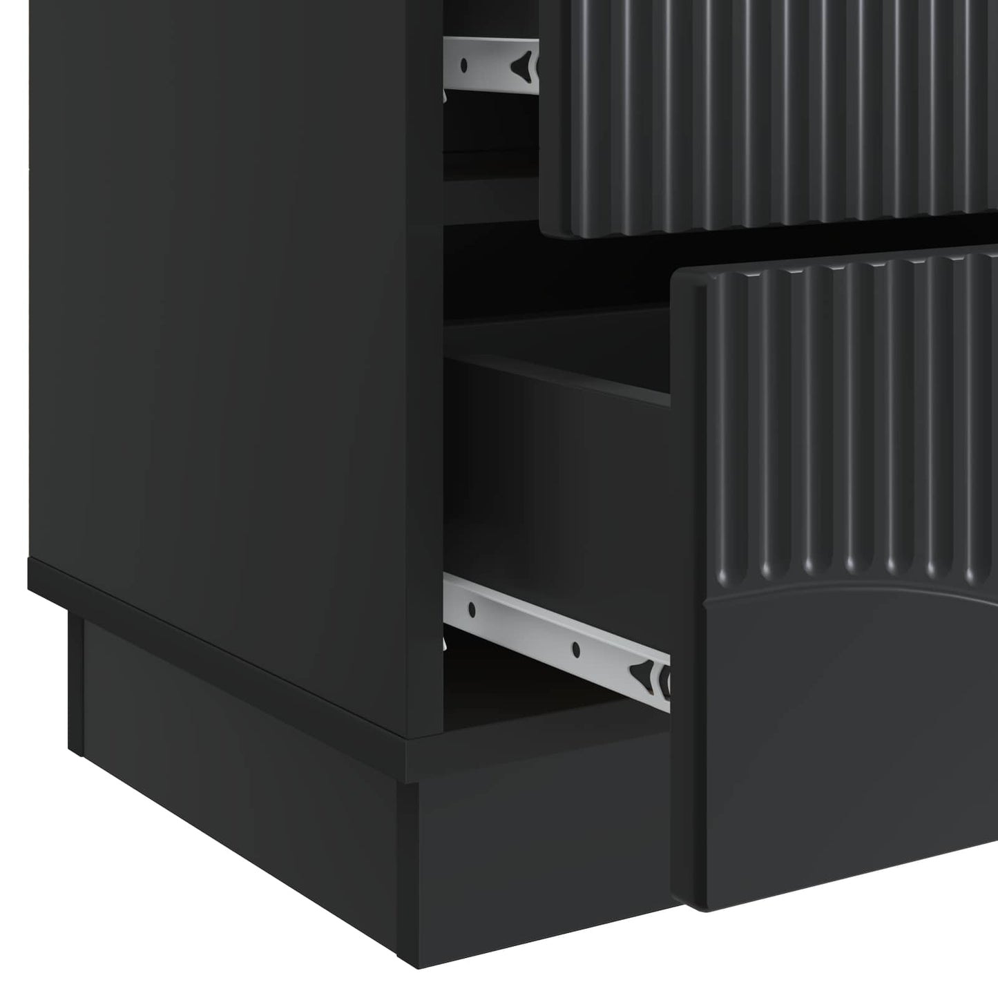 Nattduksbord 2 pcs Svart 43 x 34,5 x 44,5 cm Konstruerat trä