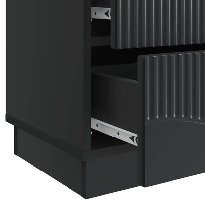 Nattduksbord 2 pcs Svart 43 x 34,5 x 44,5 cm Konstruerat trä