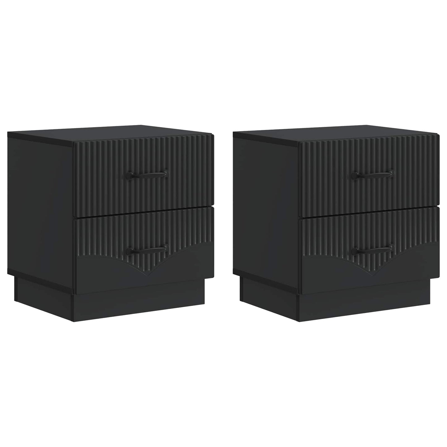 Nattduksbord 2 pcs Svart 43 x 34,5 x 44,5 cm Konstruerat trä