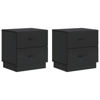 Nattduksbord 2 pcs Svart 43 x 34,5 x 44,5 cm Konstruerat trä