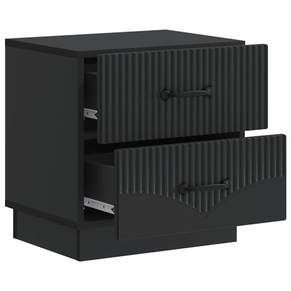 Nattduksbord 2 pcs Svart 43 x 34,5 x 44,5 cm Konstruerat trä
