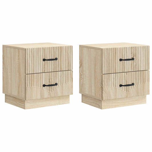 Nattduksbord med låda 2 pcs Sonoma-ek 43 x 34,5 x 44,5 cm