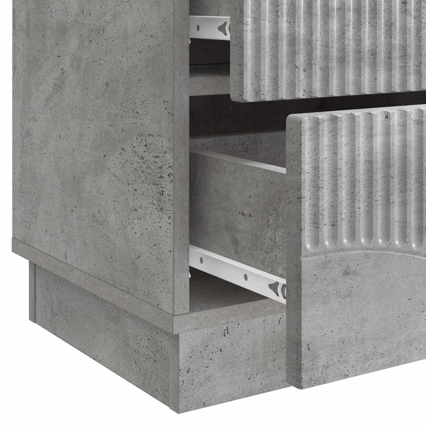 Nattduksbord med låda 2 pcs Betonggrå 43 x 34,5 x 44,5 cm