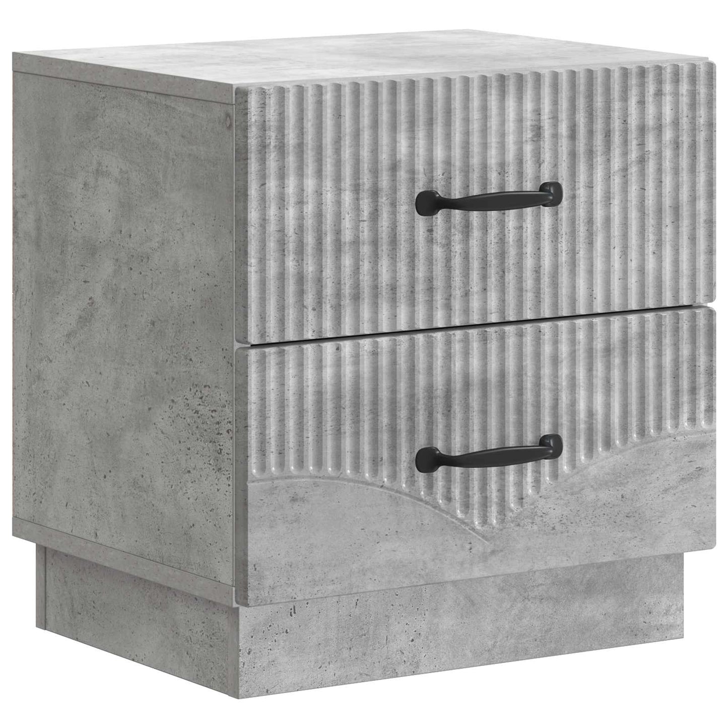 Nattduksbord med låda 2 pcs Betonggrå 43 x 34,5 x 44,5 cm