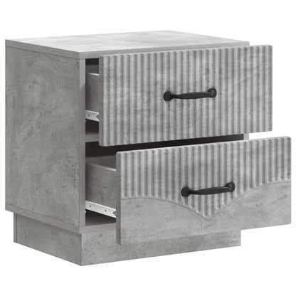 Nattduksbord med låda 2 pcs Betonggrå 43 x 34,5 x 44,5 cm
