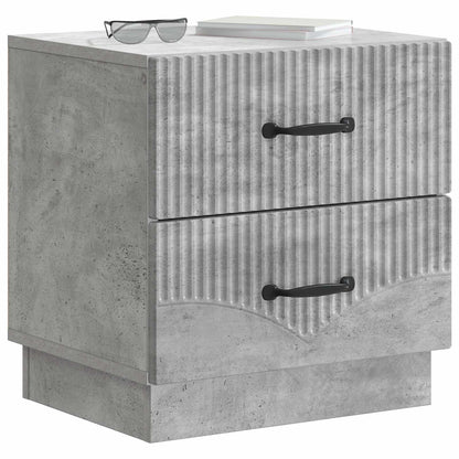 Nattduksbord med låda 2 pcs Betonggrå 43 x 34,5 x 44,5 cm