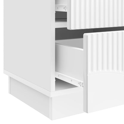 Nattduksbord med låda 2 pcs Vit högglans 43 x 34,5 x 44,5 cm