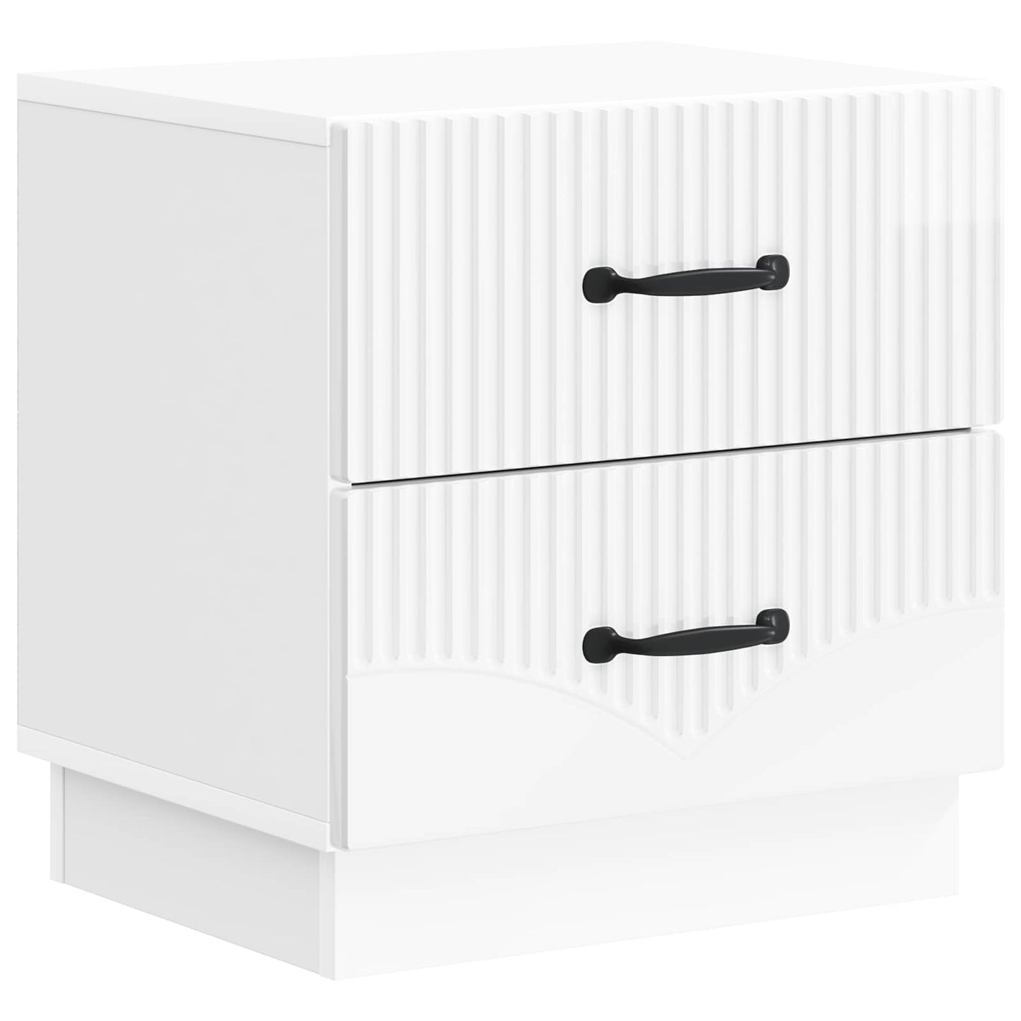Nattduksbord med låda 2 pcs Vit högglans 43 x 34,5 x 44,5 cm