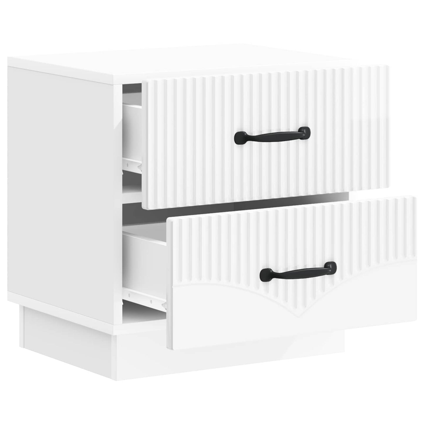 Nattduksbord med låda 2 pcs Vit högglans 43 x 34,5 x 44,5 cm