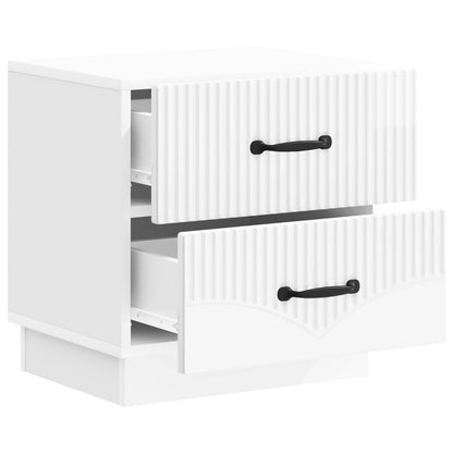 Nattduksbord med låda 2 pcs Vit högglans 43 x 34,5 x 44,5 cm