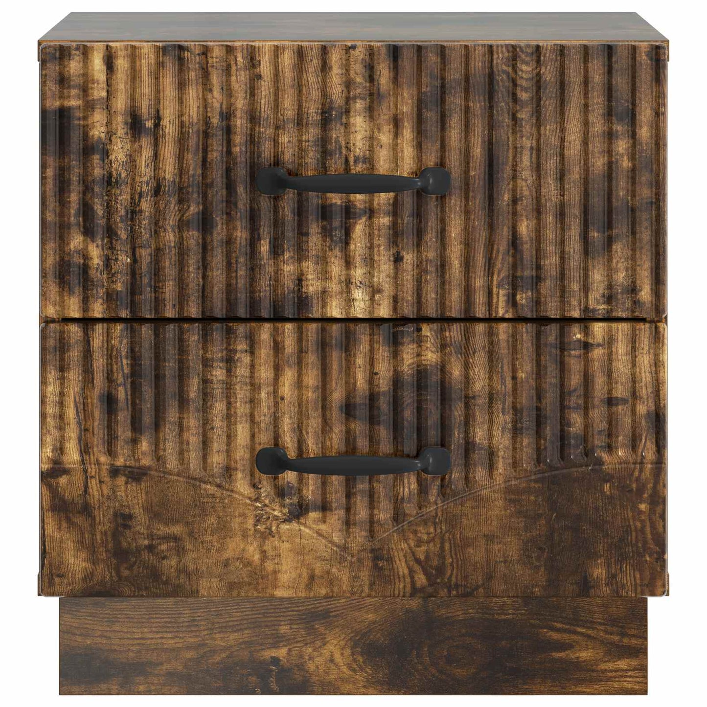 Nattduksbord 2 pcs Rökt ek 43 x 34,5 x 44,5 cm Konstruerat trä