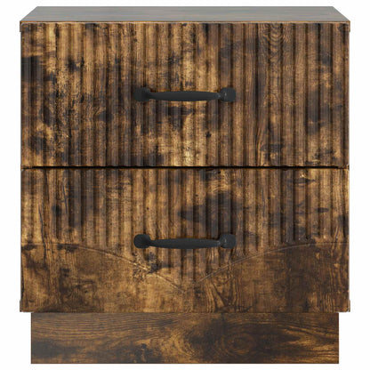 Nattduksbord 2 pcs Rökt ek 43 x 34,5 x 44,5 cm Konstruerat trä