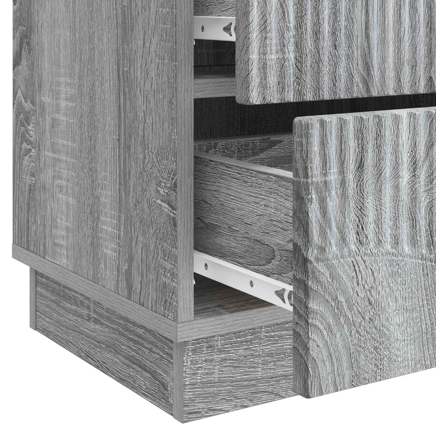 Nattduksbord med låda 2 pcs Grå sonoma-ek 43 x 34,5 x 44,5 cm