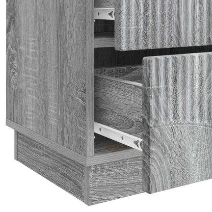 Nattduksbord med låda 2 pcs Grå sonoma-ek 43 x 34,5 x 44,5 cm