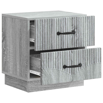 Nattduksbord med låda 2 pcs Grå sonoma-ek 43 x 34,5 x 44,5 cm