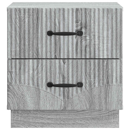 Nattduksbord med låda 2 pcs Grå sonoma-ek 43 x 34,5 x 44,5 cm