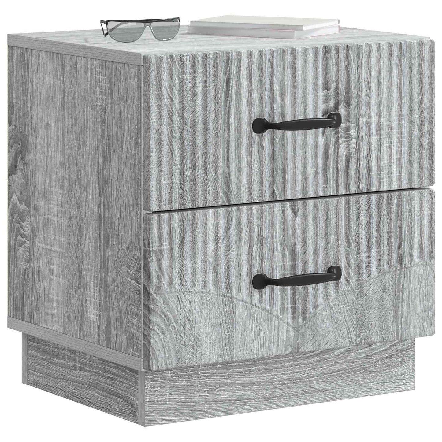 Nattduksbord med låda 2 pcs Grå sonoma-ek 43 x 34,5 x 44,5 cm