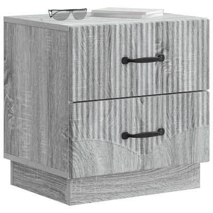 Nattduksbord med låda 2 pcs Grå sonoma-ek 43 x 34,5 x 44,5 cm