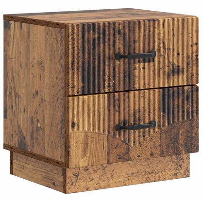Nattduksbord med låda 2 pcs Gammalt trä 43 x 34,5 x 44,5 cm