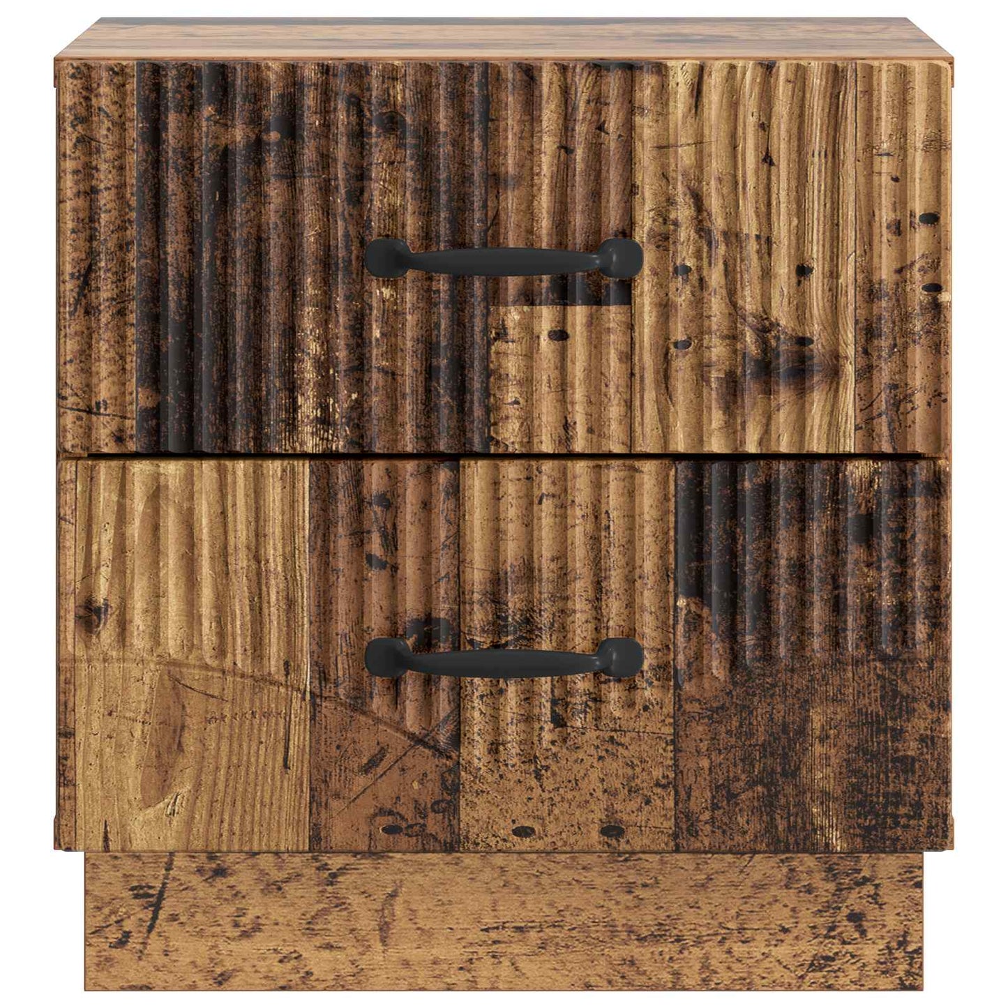 Nattduksbord med låda 2 pcs Gammalt trä 43 x 34,5 x 44,5 cm