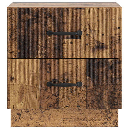 Nattduksbord med låda 2 pcs Gammalt trä 43 x 34,5 x 44,5 cm
