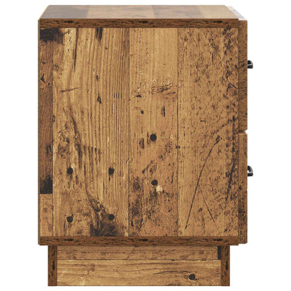 Nattduksbord med låda 2 pcs Gammalt trä 43 x 34,5 x 44,5 cm