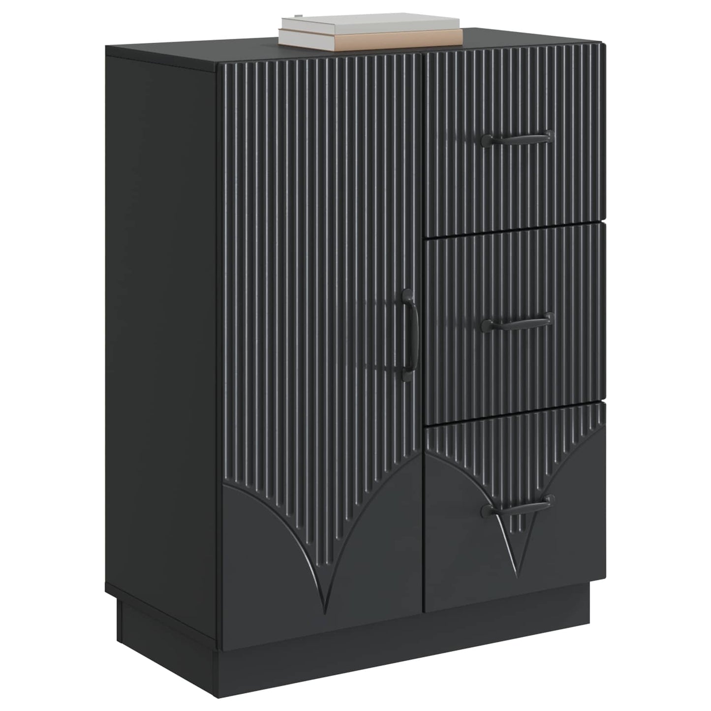Sideboard med låda Svart 66 x 34,5 x 87 cm Konstruerat trä
