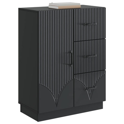 Sideboard med låda Svart 66 x 34,5 x 87 cm Konstruerat trä