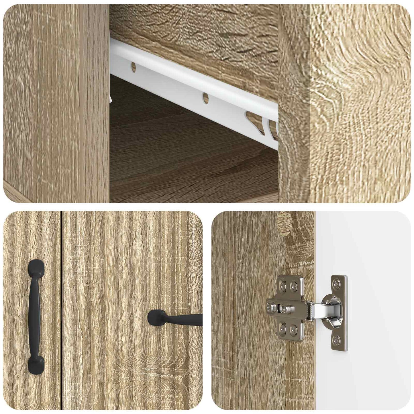 Sideboard med låda Sonoma-ek 66 x 34,5 x 87 cm Konstruerat trä