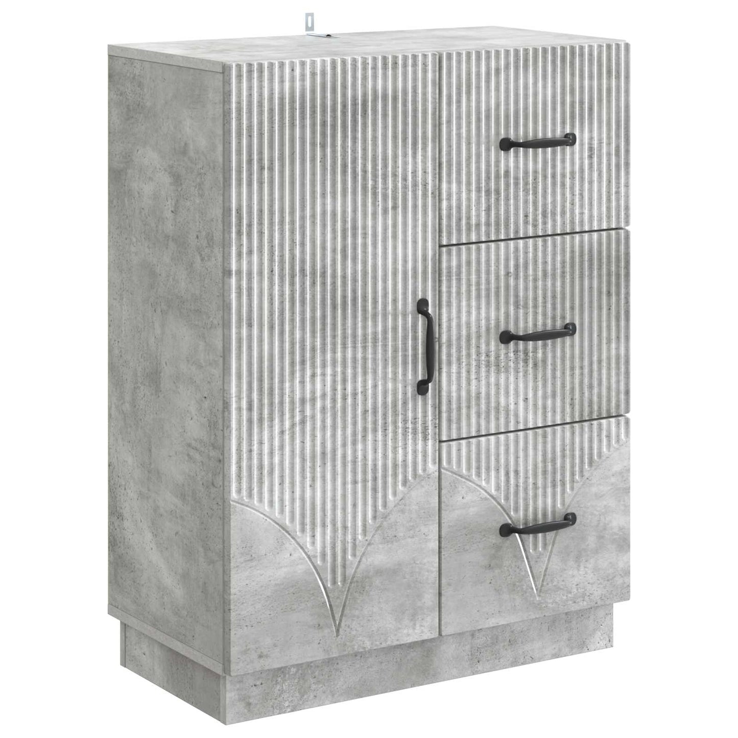 Sideboard med låda Betonggrå 66 x 34,5 x 87 cm Konstruerat trä