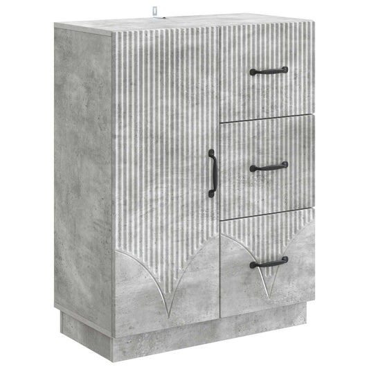 Sideboard med låda Betonggrå 66 x 34,5 x 87 cm Konstruerat trä