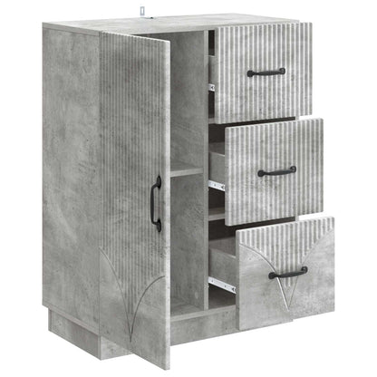 Sideboard med låda Betonggrå 66 x 34,5 x 87 cm Konstruerat trä