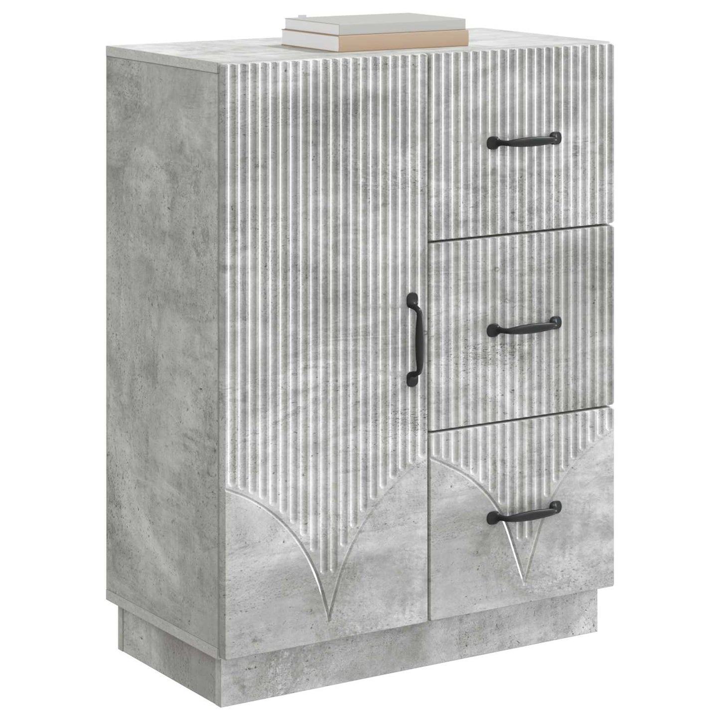 Sideboard med låda Betonggrå 66 x 34,5 x 87 cm Konstruerat trä