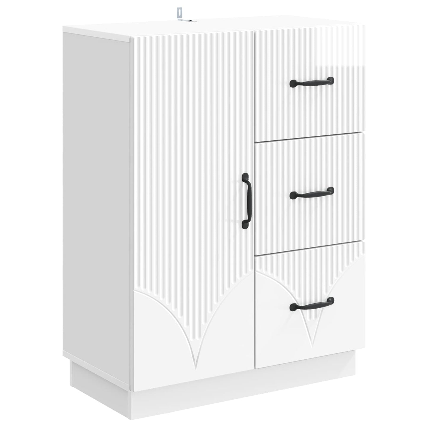 Sideboard Vit högglans 66 x 34,5 x 87 cm Konstruerat trä