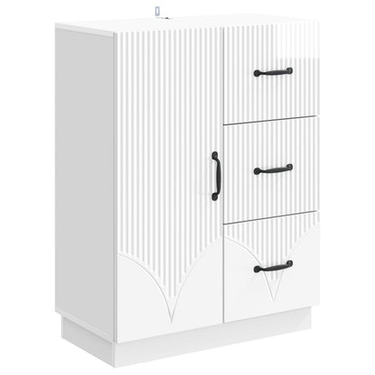 Sideboard Vit högglans 66 x 34,5 x 87 cm Konstruerat trä