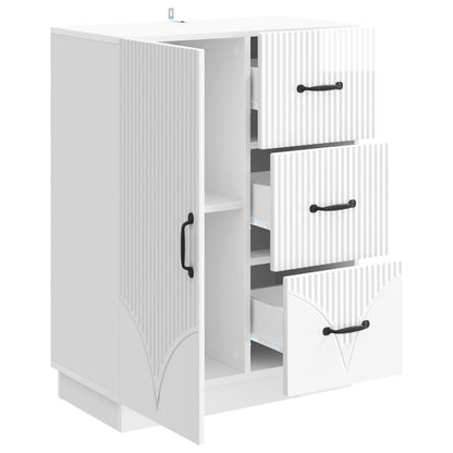 Sideboard Vit högglans 66 x 34,5 x 87 cm Konstruerat trä