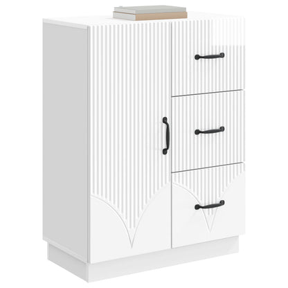 Sideboard Vit högglans 66 x 34,5 x 87 cm Konstruerat trä
