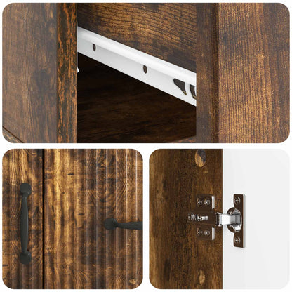 Sideboard med låda Rökt ek 66 x 34,5 x 87 cm Konstruerat trä
