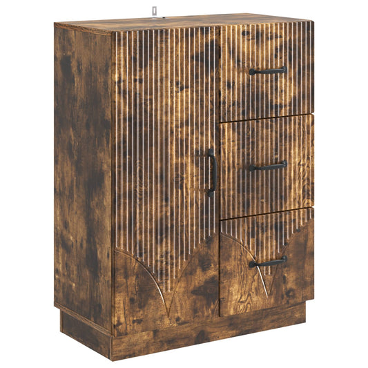 Sideboard med låda Rökt ek 66 x 34,5 x 87 cm Konstruerat trä