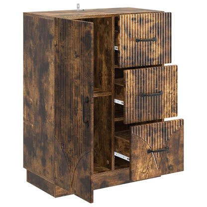 Sideboard med låda Rökt ek 66 x 34,5 x 87 cm Konstruerat trä