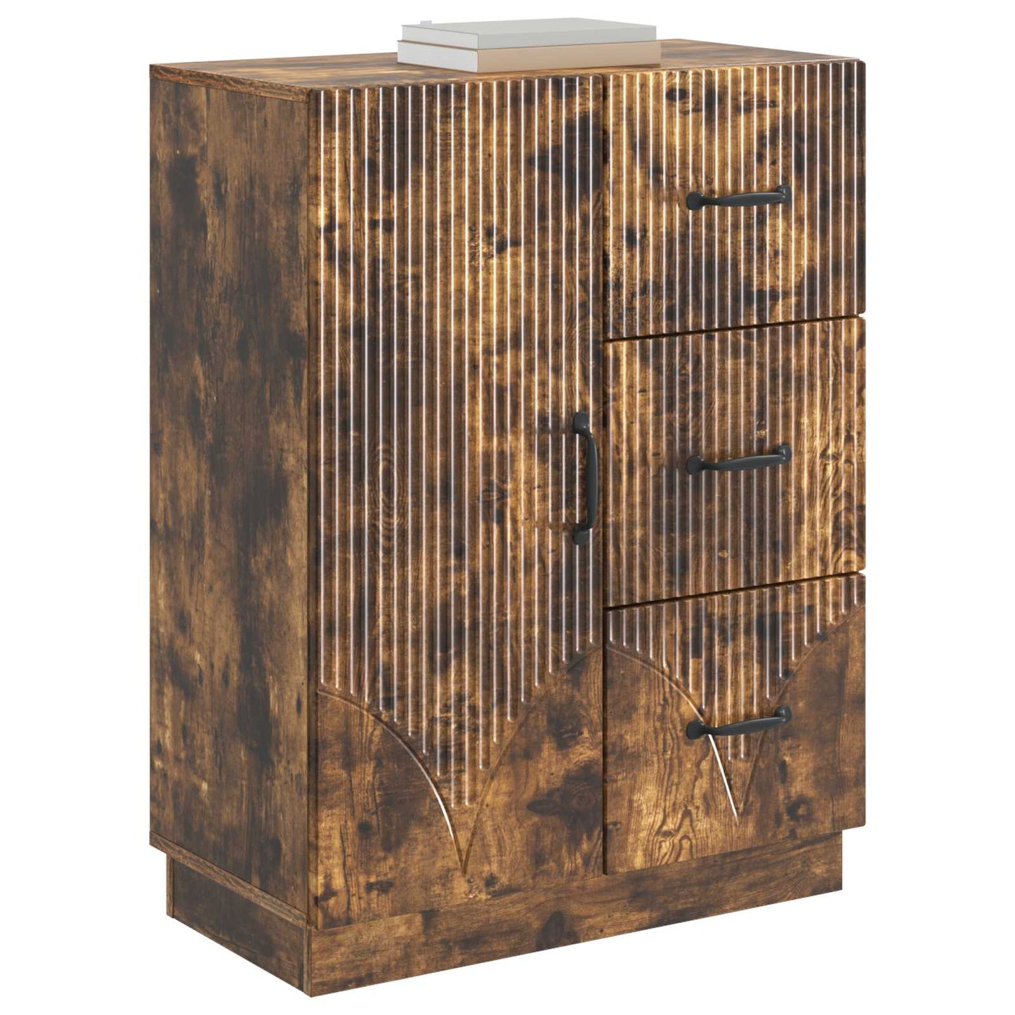 Sideboard med låda Rökt ek 66 x 34,5 x 87 cm Konstruerat trä