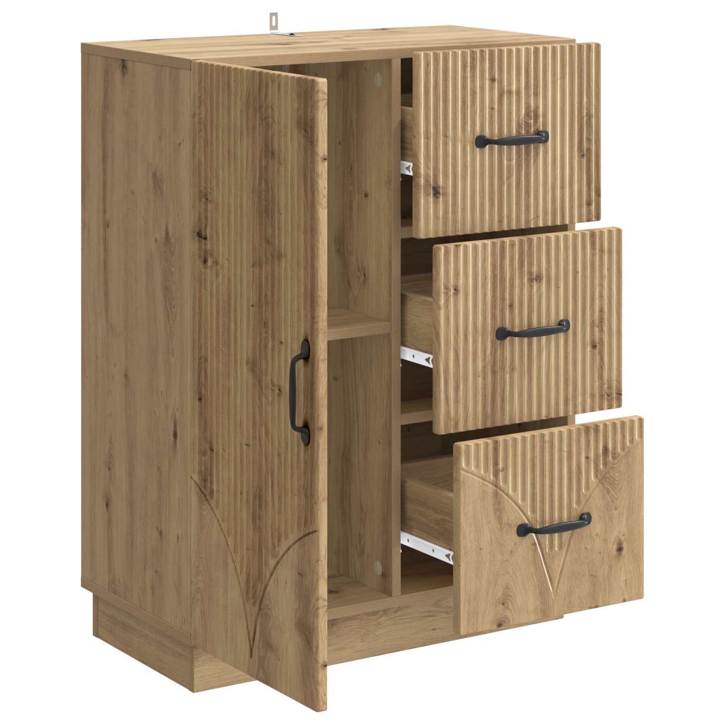 Sideboard med låda Artisan-ek 66 x 34,5 x 87 cm Konstruerat trä