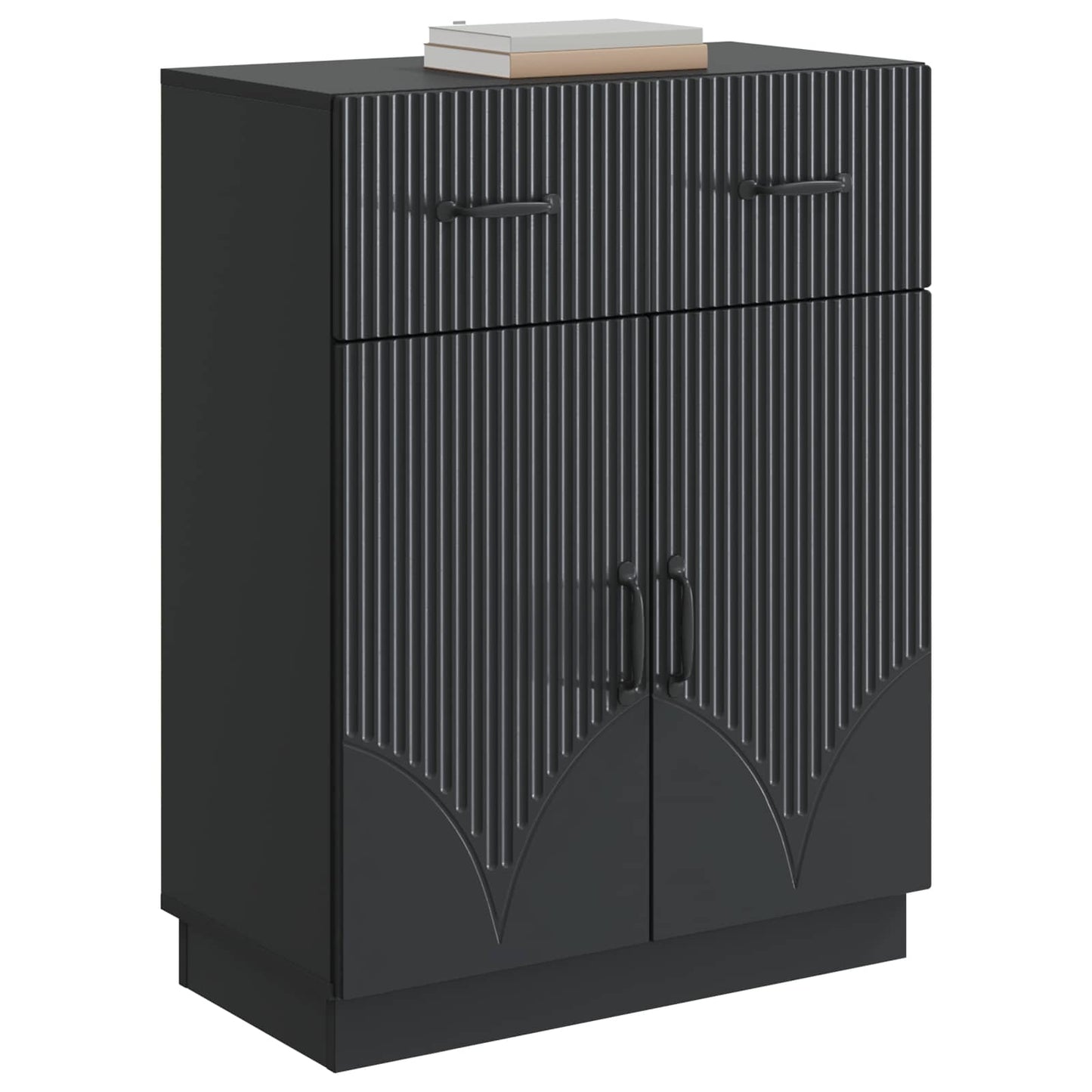 Sideboard med låda Svart 66 x 34,5 x 87 cm Konstruerat trä
