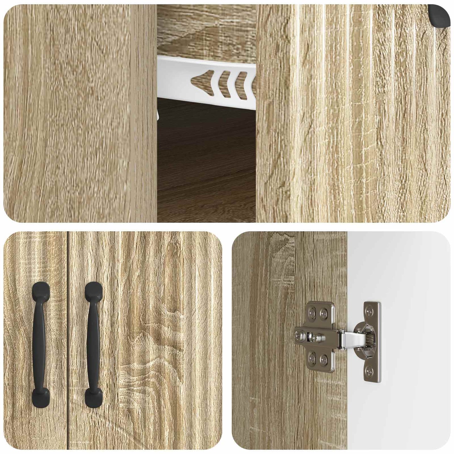 Sideboard med låda Sonoma-ek 66 x 34,5 x 87 cm Konstruerat trä
