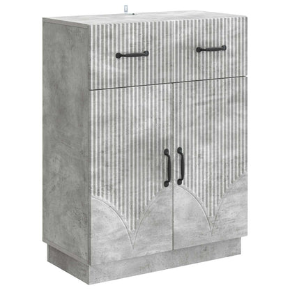 Sideboard med låda Betonggrå 66 x 34,5 x 87 cm Konstruerat trä