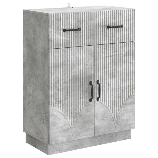 Sideboard med låda Betonggrå 66 x 34,5 x 87 cm Konstruerat trä