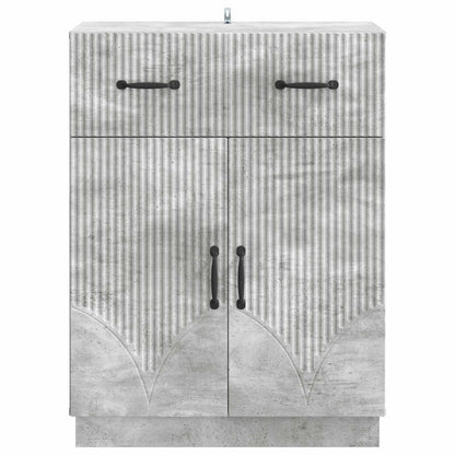 Sideboard med låda Betonggrå 66 x 34,5 x 87 cm Konstruerat trä