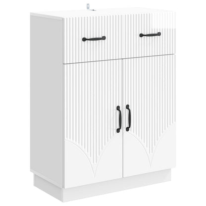 Sideboard Vit högglans 66 x 34,5 x 87 cm Konstruerat trä